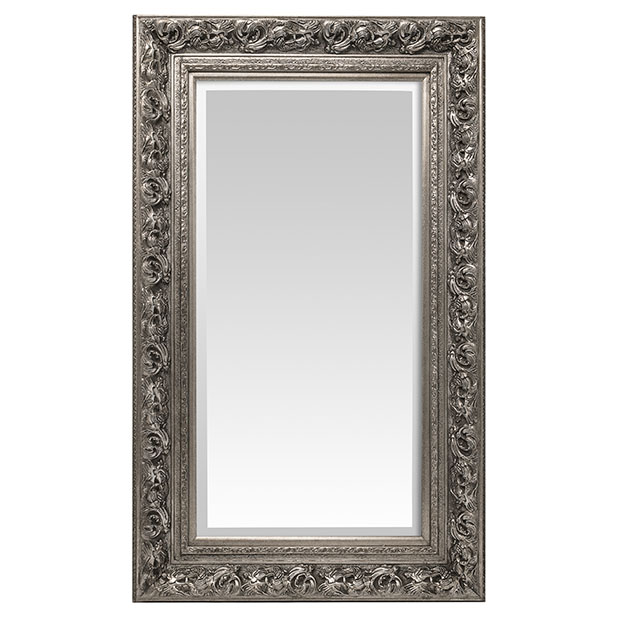 Uitbeelding Gespierd Oeganda Barok Spiegel Da Vinci Zilver | Klassieke Spiegels | Usi Maison