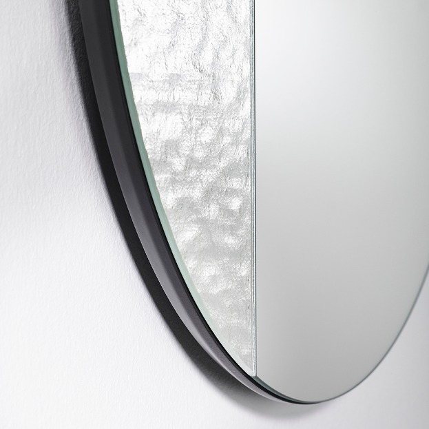 Cord Deco spiegel, rond van designer Roberta Paoli, DeKnudt Mirrors, detailfoto, close up
