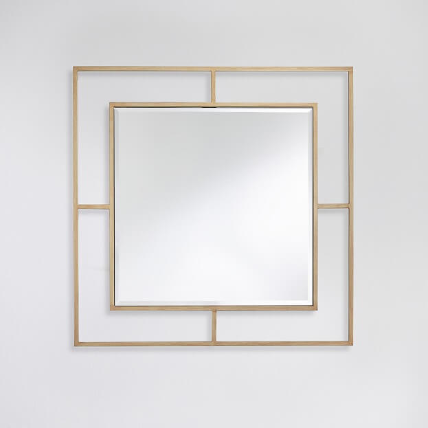 Nico Bronze spiegel, vierkant, bronzen frame, DeKnudt Mirrors