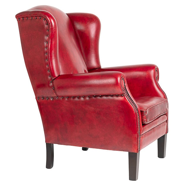 oorstoel Wing Chair London Toscaans rood