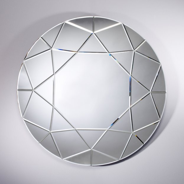 Großer runder Spiegel Diamond von Deknudt Mirrors