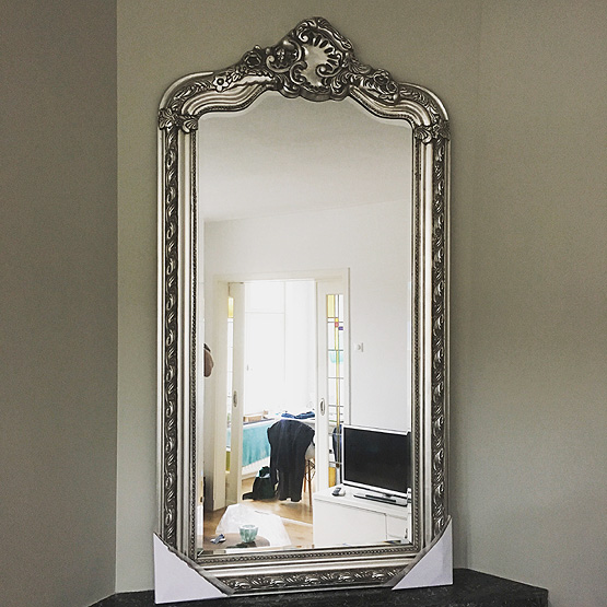 spier Universeel Reproduceren Kuif spiegel Rocaille - zilver | Klassieke Spiegels | Usi Maison